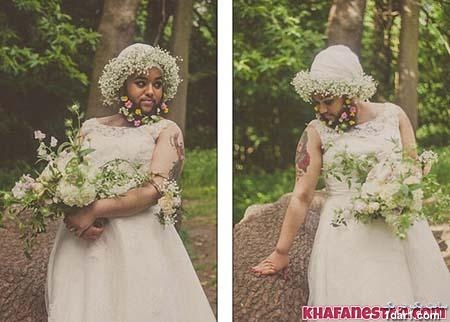 تصاویر عجیب عروس ریش دار در مراسم عروسی!