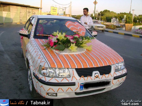 ماشین عروس با تزئین کارت شارژ+تصاویر