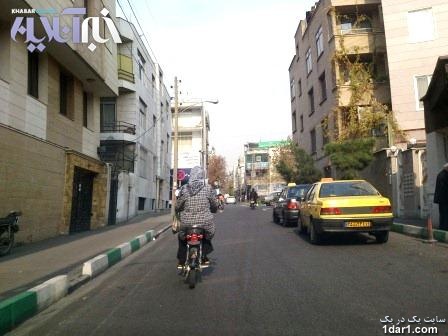 زن موتورسوار در تهران+عکس