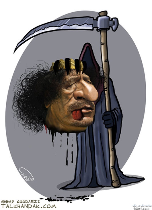  کاریکاتور های جالب و دیدنی معمر قذافی دیکتاتور لیبی