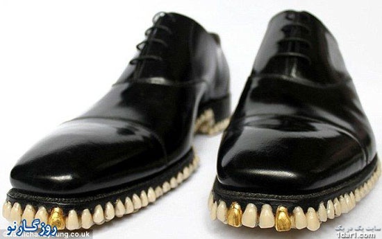 کفش های ساخته شده از دندان+عکس