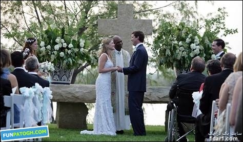تصاویری از مراسم ازدواج دختر بوش با وارث دنیای مد ، ديويد لاورن 